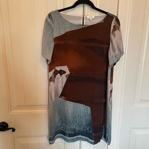 Aritzia Wilfred 100% Silk Abstract Fall Dress
